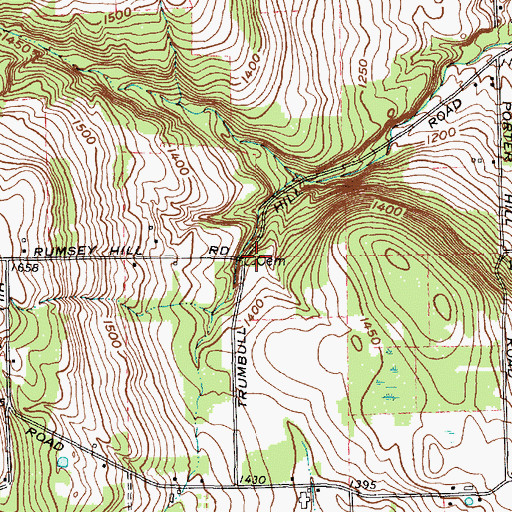 Topographic Map of Rumsey Hill Cemetery, NY