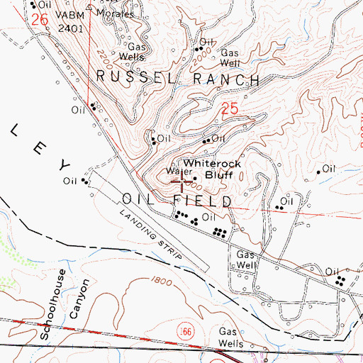 Topographic Map of Whiterock Bluff, CA