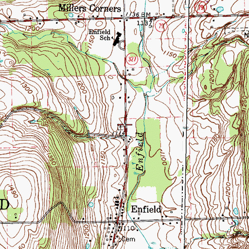 Topographic Map of Christian Cemetery, NY