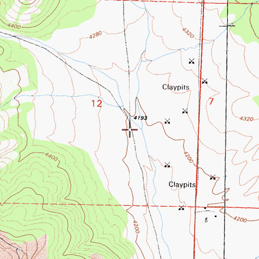 Topographic Map of Whiterock Creek, CA