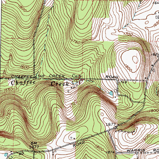 Topographic Map of Dassance Cemetery, NY