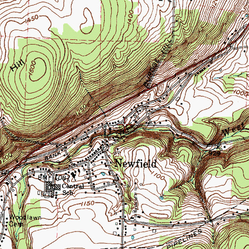 Topographic Map of Baptist Cemetery, NY