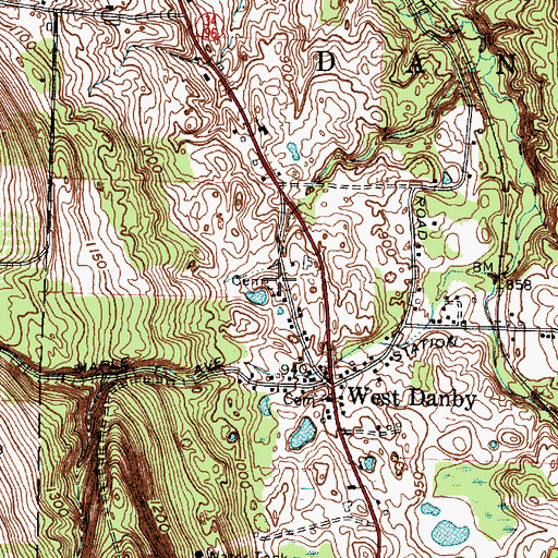 Topographic Map of Valley View Cemetery, NY
