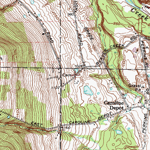 Topographic Map of Morris Chapel Cemetery, NY