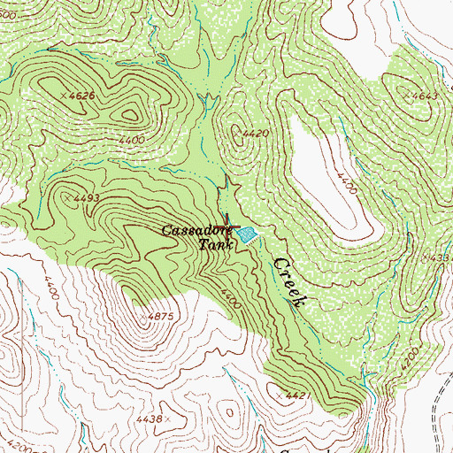 Topographic Map of Cassadore Tank, AZ