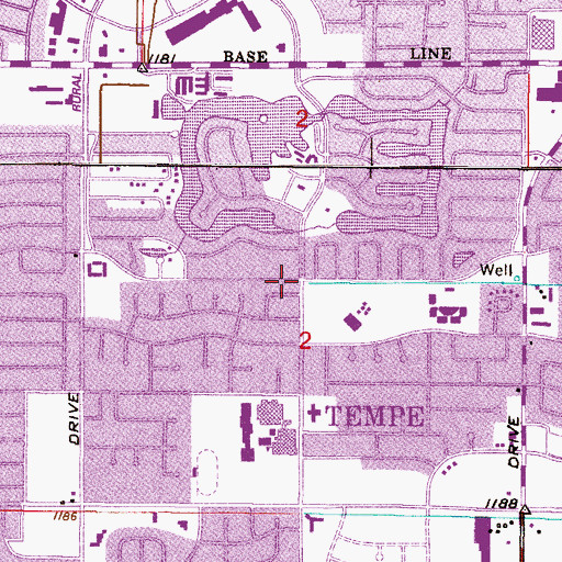 Topographic Map of The Lakes, AZ