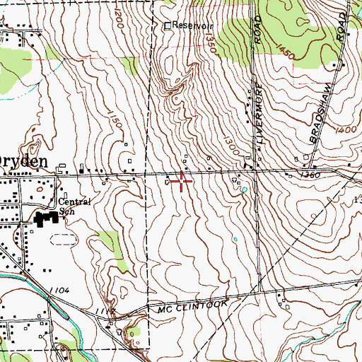 Topographic Map of Dryden Baptist Church, NY