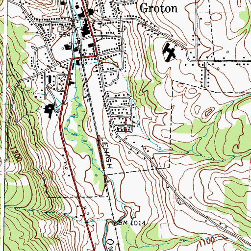 Topographic Map of Groton Assembly of God Church, NY