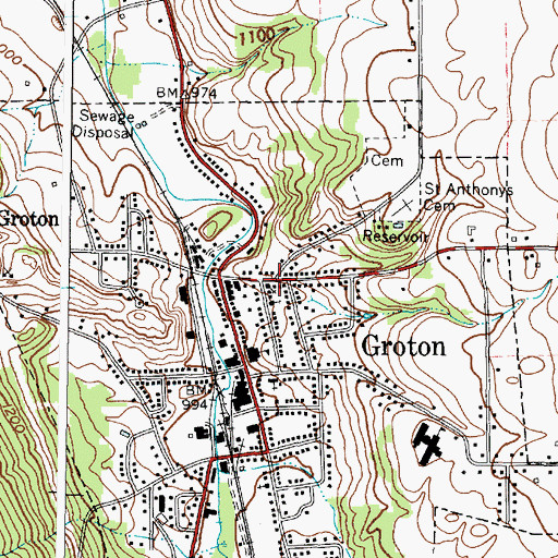 Topographic Map of Groton Community Church, NY