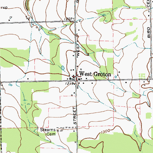 Topographic Map of West Groton Bible Church, NY