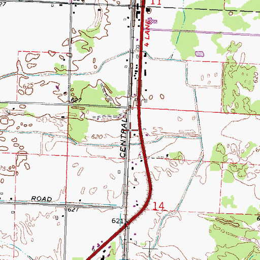 Topographic Map of Light of Christ Lutheran Church, MI