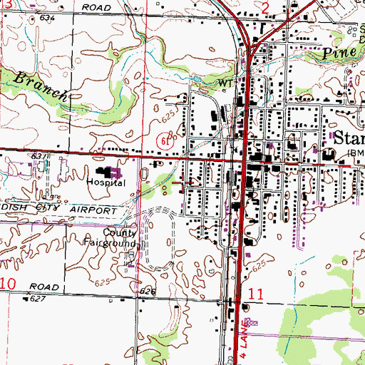 Topographic Map of Au Gres Sims High School, MI