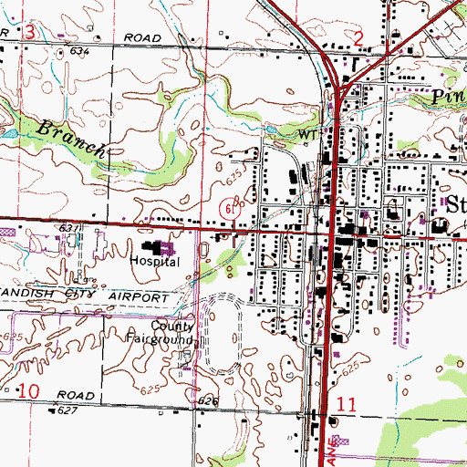 Topographic Map of Standish Baptist Church, MI