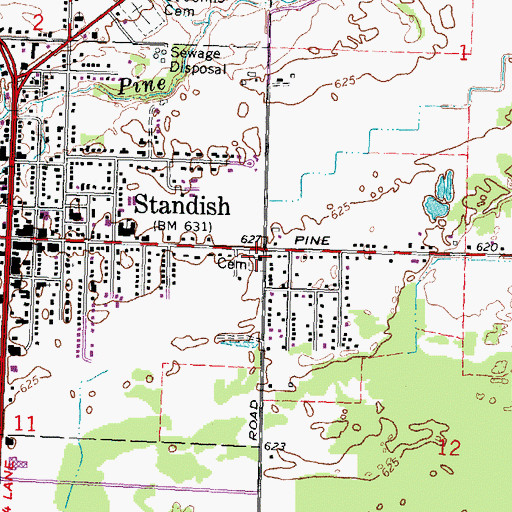 Topographic Map of Holy Cross Lutheran Church, MI