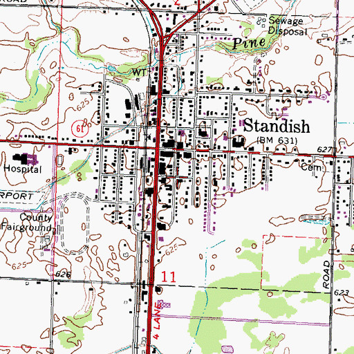 Topographic Map of Community United Methodist Church, MI
