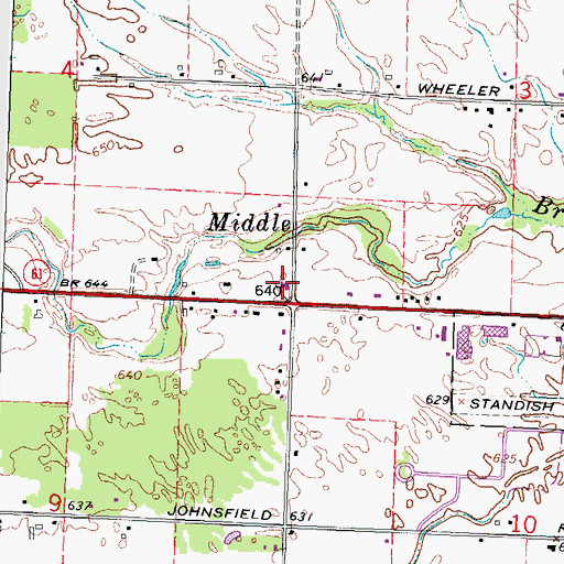 Topographic Map of Faith Baptist Church, MI