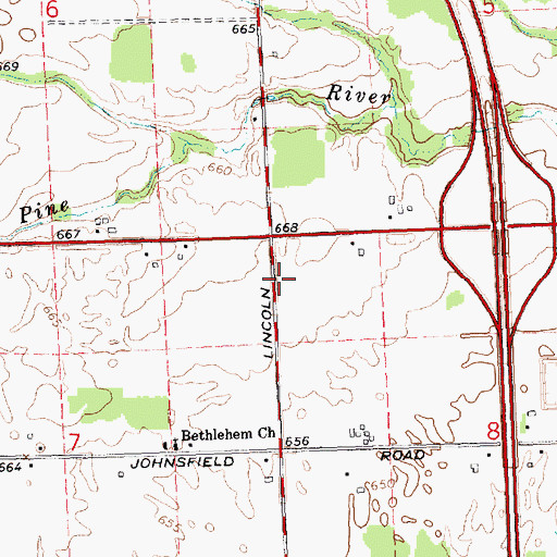 Topographic Map of Abundant Life Church, MI