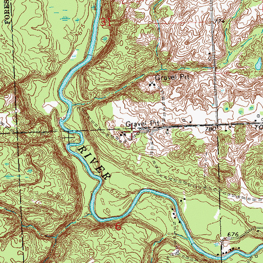 Topographic Map of River View Campgrounds and Canoe Livery, MI