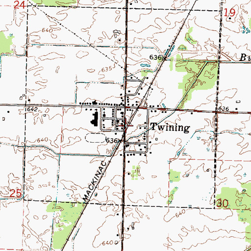 Topographic Map of Twining Station, MI