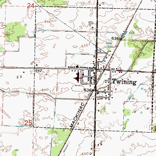 Topographic Map of Arenac Eastern High School, MI