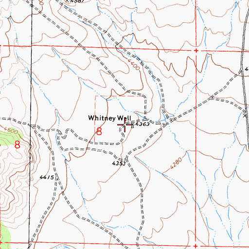 Topographic Map of Whitney Well, CA