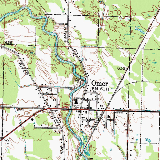 Topographic Map of Russell's Canoes and Campgrounds, MI