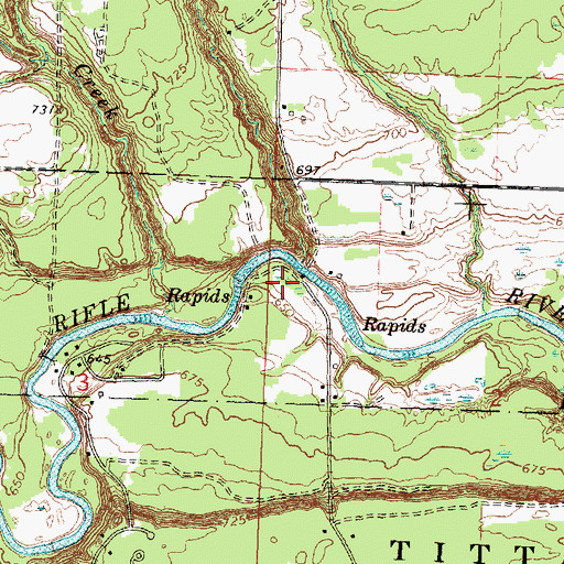 Topographic Map of Crystal Creek Campground, MI