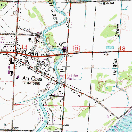 Topographic Map of Au Gres Saint Joseph Family Clinic, MI
