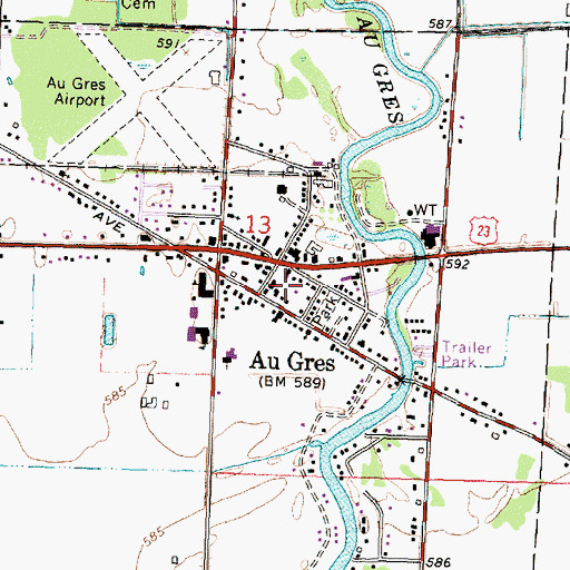 Topographic Map of Au Gres Care Clinic, MI