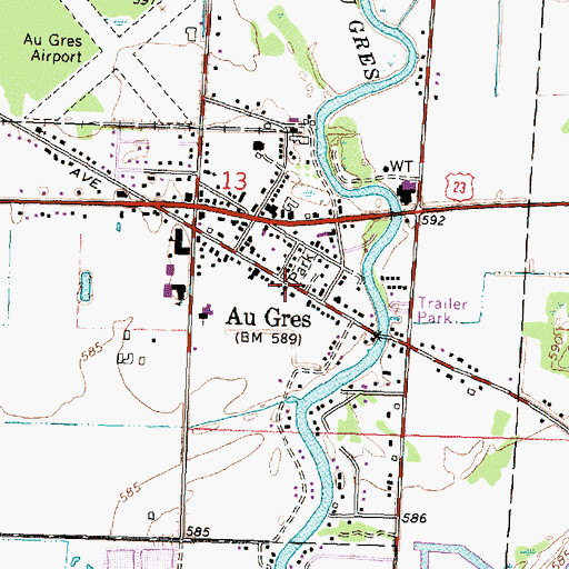 Topographic Map of Arenac County Historical Society Museum, MI