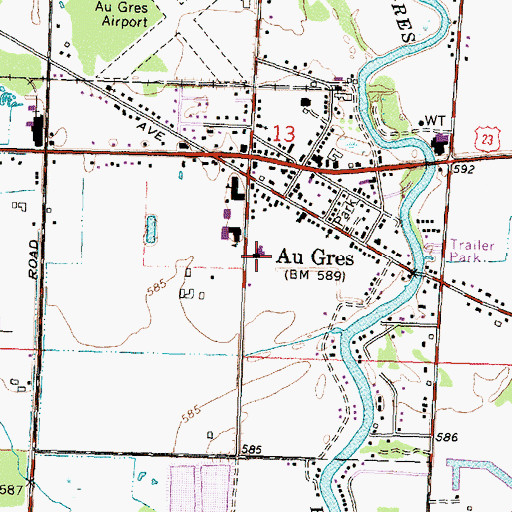Topographic Map of Saint Mark Catholic Church, MI