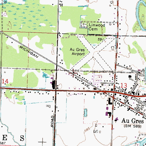 Topographic Map of Full Gospel Lighthouse Church, MI