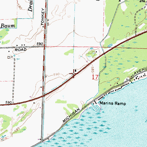 Topographic Map of United Methodist Church, MI