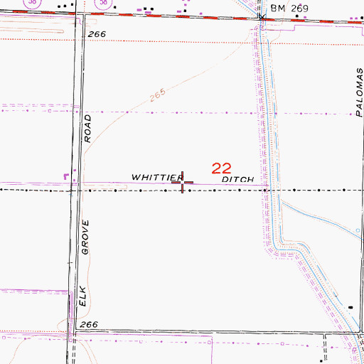 Topographic Map of Whittier Ditch, CA