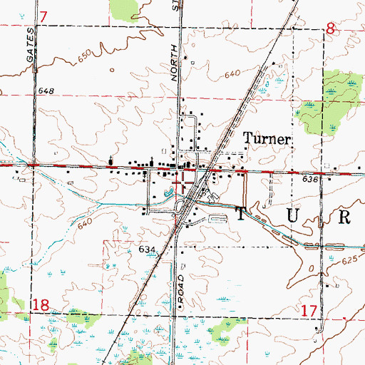 Topographic Map of Turner Station, MI