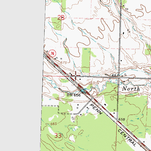 Topographic Map of Deepriver Post Office (historical), MI