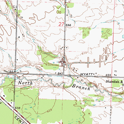 Topographic Map of Saint Joseph's Polish National Cemetery, MI