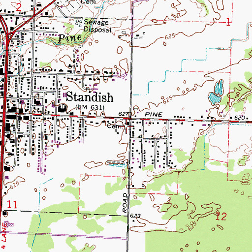 Topographic Map of Resurrection of the Lord Cemetery, MI