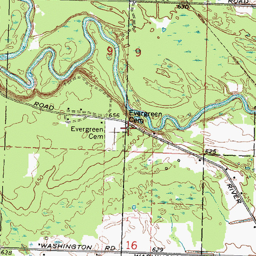 Topographic Map of Saint Edwards Catholic Cemetery, MI