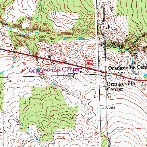 Topographic Map of Orangeville Center Cemetery, NY