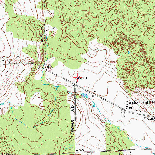 Topographic Map of Quaker Meeting House Cemetery, NY