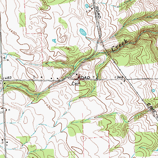 Topographic Map of Sharp District Cemetery, NY