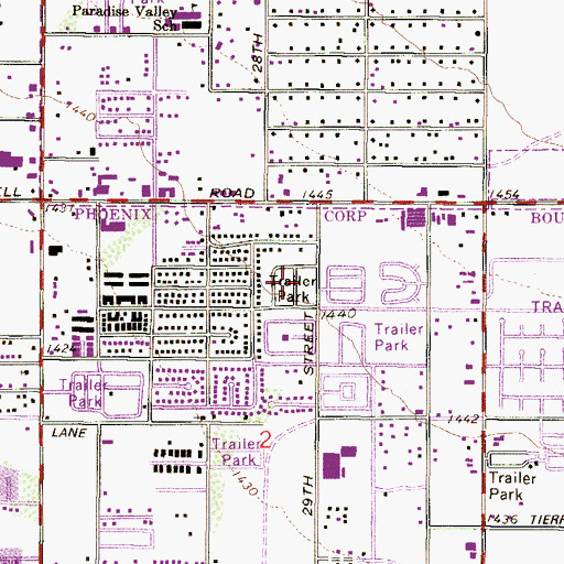 Topographic Map of The Phoenix-Scottsdale Mobile Home Park, AZ