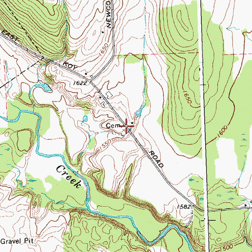 Topographic Map of Dole Cemetery, NY