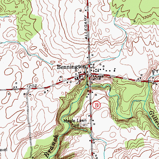 Topographic Map of Sacred Heart Cemetery, NY