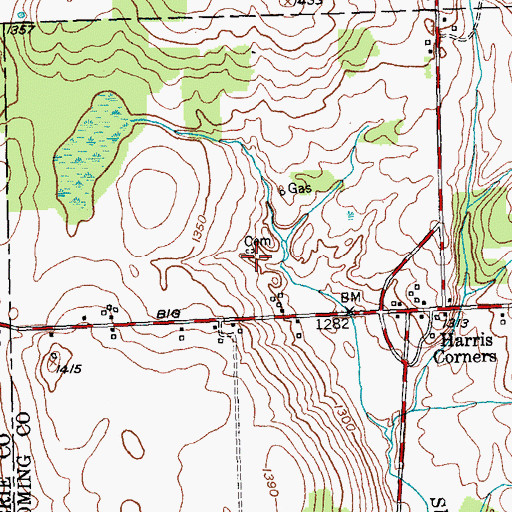 Topographic Map of Hedges Cemetery, NY