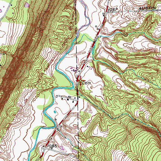Topographic Map of Maxon Cemetery, NY