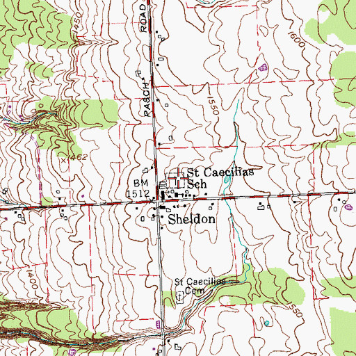Topographic Map of Saint Cecilia's Cemetery, NY