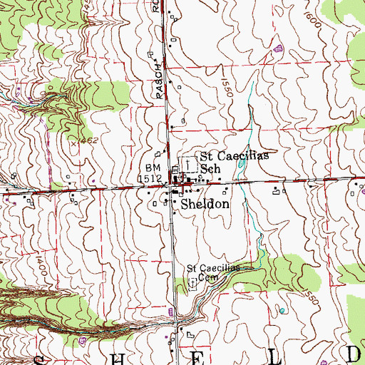 Topographic Map of Saint Cecilia's Roman Catholic Church, NY
