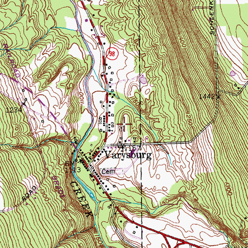 Topographic Map of Saint Josephs Cemetery, NY